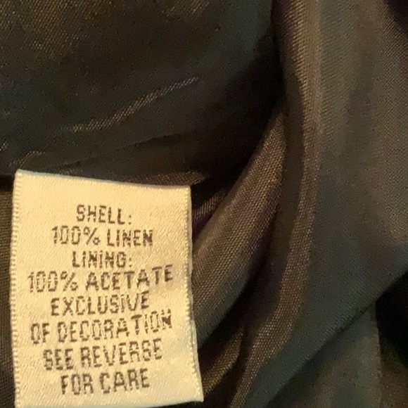 Talbots- Black Linen Shirtwaist Dress- Belt- Short Sleeves- Full Skirt-8P - Picture 10 of 11